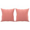 vidaXL Canap&eacute; 2 places oreillers et coussins Rose 140 cm Velours