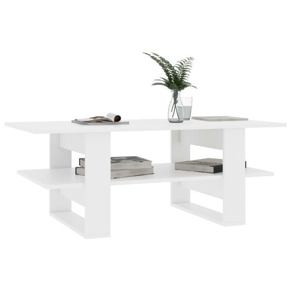 vidaXL Table basse Blanc 110x55x42 cm Bois d'ingénierie