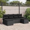 vidaXL Ensemble de canap&eacute; de jardin avec coussin 6 pcs Noir polyrotin