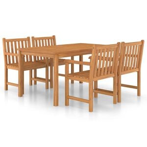vidaXL Ensemble de salle &agrave; manger de jardin 5 pi&egrave;ces 150 x 90 cm en bois de teck massif