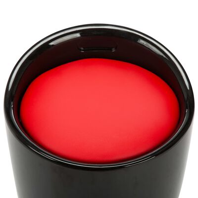 vidaXL Tabouret de rangement Noir et rouge Similicuir
