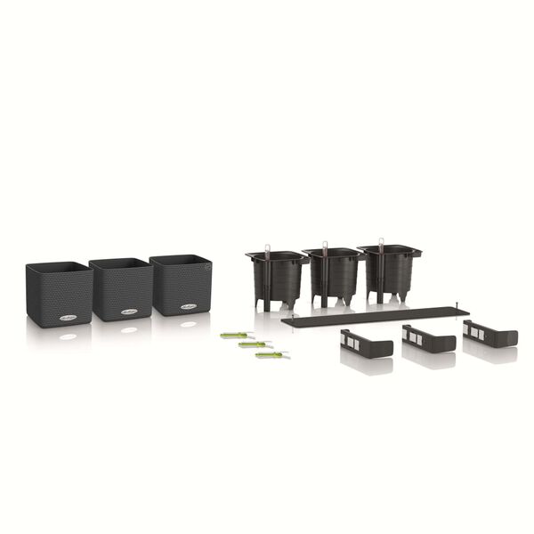 LECHUZA 3 pcs Jardinières Green Wall Home Kit Ardoise