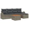 vidaXL Ensemble de canap&eacute; de jardin 6 pc Gris polyrotin
