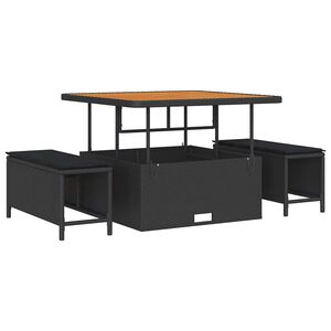 vidaXL Ensemble de salle &agrave; manger pour jardin 3 pc Noir polyrotin