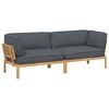 vidaXL Ensemble de Canap&eacute;s 2 pc Anthracite Bois d'Acacia Massif