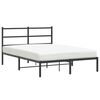 vidaXL Cadre de lit m&eacute;tal sans matelas avec t&ecirc;te de lit noir 135x190cm