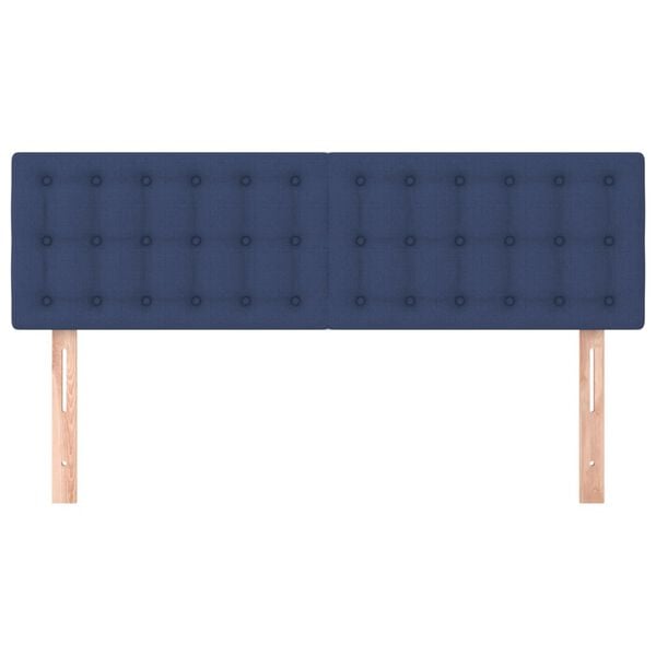 vidaXL T&ecirc;tes de lit 2 pcs Bleu 72x5x78/88 cm Tissu