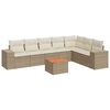 vidaXL Salon de jardin avec coussins 8 pcs beige r&eacute;sine tress&eacute;e