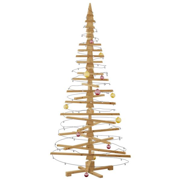 vidaXL Arbre de No&euml;l en bois Marron 210 cm Bois massif en pin