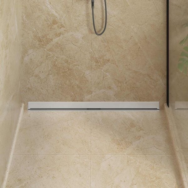 vidaXL Drain de Douche Mont&eacute; au Mur Argent&eacute; 100 cm Acier Inox 304