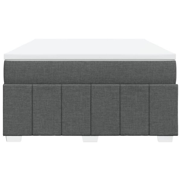 vidaXL Sommier &agrave; lattes de lit avec matelas Gris fonc&eacute; 160x200cm Tissu