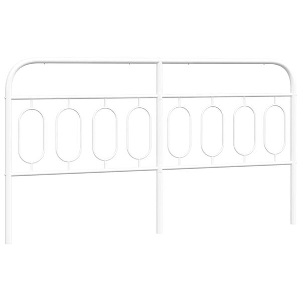 vidaXL T&ecirc;te de lit de remplacement m&eacute;tal blanc 183 cm