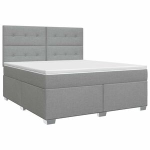 vidaXL Lit boxspring avec matelas Gris clair 180 x 200 cm Tissu
