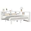 vidaXL Lit biblioth&egrave;que sans matelas blanc 140x200 cm bois pin massif