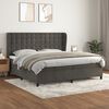 vidaXL Sommier &agrave; lattes de lit et matelas Gris fonc&eacute; 200x200cm Velours