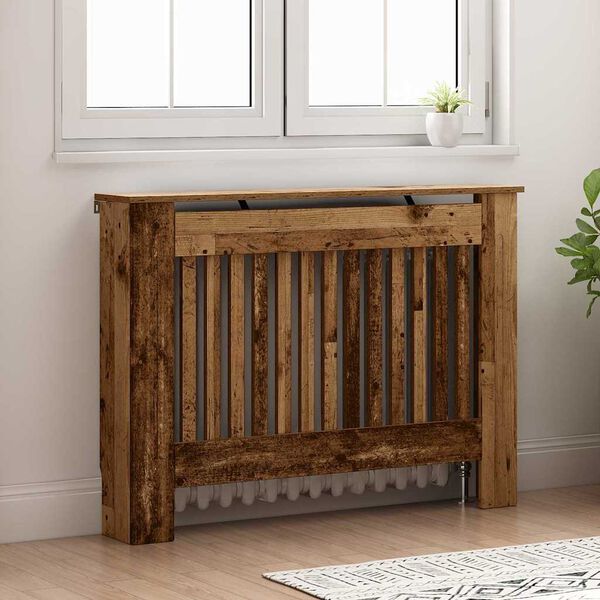 vidaXL Cache-Radiateur Bois Ancien 112 x 19 x 81,5 cm
