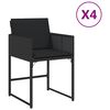 vidaXL Chaises de jardin lot de 4 avec coussins noir r&eacute;sine tress&eacute;e