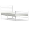 vidaXL Cadre de lit m&eacute;tal sans matelas et pied de lit blanc 100x190 cm