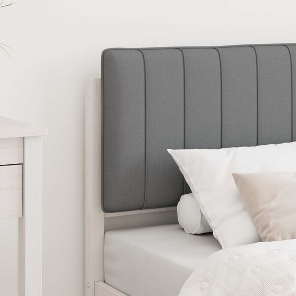 vidaXL Cadre de lit avec tête de lit rembourrée Gris clair 75 x 190 cm