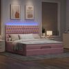 vidaXL Cadre de lit ottoman avec matelas rose 160x200 cm velours