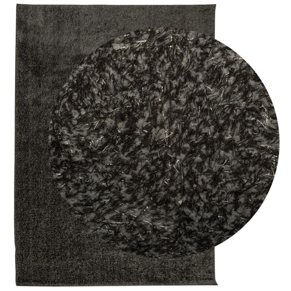 vidaXL Tapis ISTAN &agrave; poils longs aspect brillant anthracite 200x280 cm