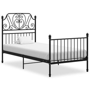 vidaXL Cadre de lit sans matelas noir m&eacute;tal 100x200 cm