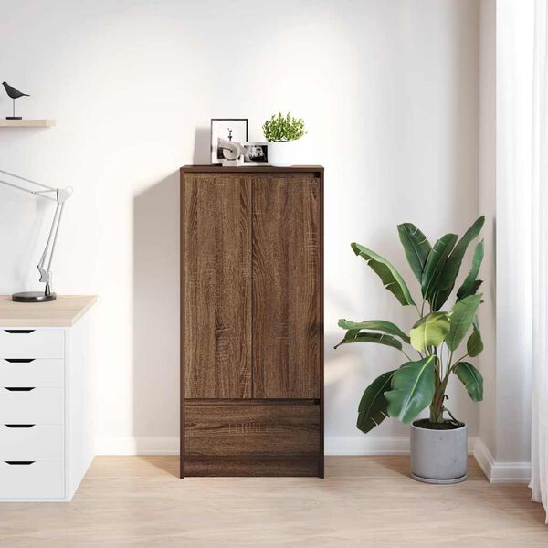 vidaXL Armoire tiroir chêne marron 55,5x34x119,5 cm bois d'ingénierie