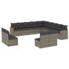 vidaXL Salon de jardin avec coussins 13 pcs gris r&eacute;sine tress&eacute;e