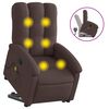 vidaXL Fauteuil inclinable de massage Marron fonc&eacute; Tissu