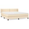 vidaXL Sommier &agrave; lattes de lit avec matelas Cr&egrave;me 180x200 cm Tissu