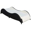 vidaXL Chaise longue avec coussin R&eacute;sine tress&eacute;e Noir