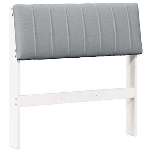 vidaXL T&ecirc;te de lit capitonn&eacute;e Gris clair 75 cm Pin massif