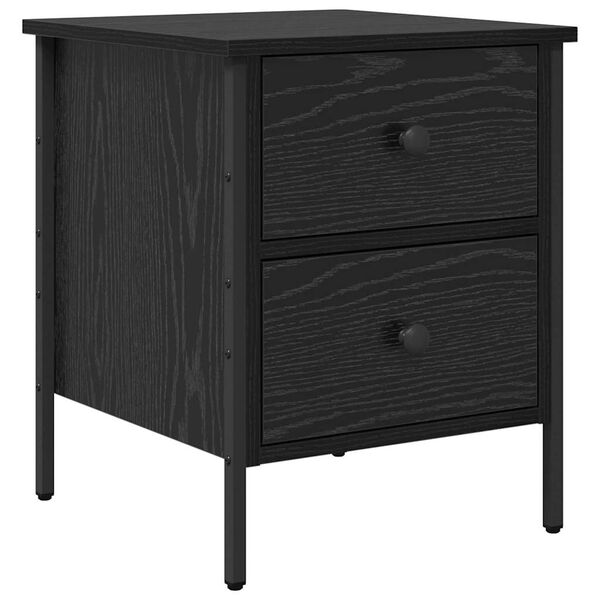 vidaXL Cabinet de Chevet avec tiroir Ch&ecirc;ne noir 40 x 42 x 50 cm