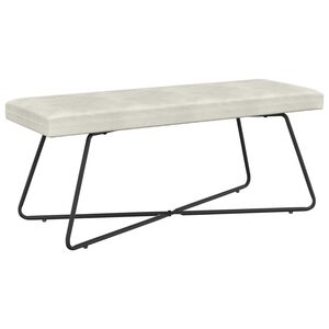 vidaXL banc Uni Cr&egrave;me 110 x 40 x 45 cm Velours
