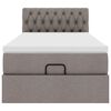 vidaXL Lit ottoman avec matelas taupe 100x200 cm tissu