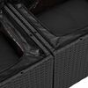 vidaXL Ensemble de canapé de jardin avec stockage Noir Poly rotin