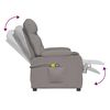 vidaXL Fauteuil de massage Taupe Tissu