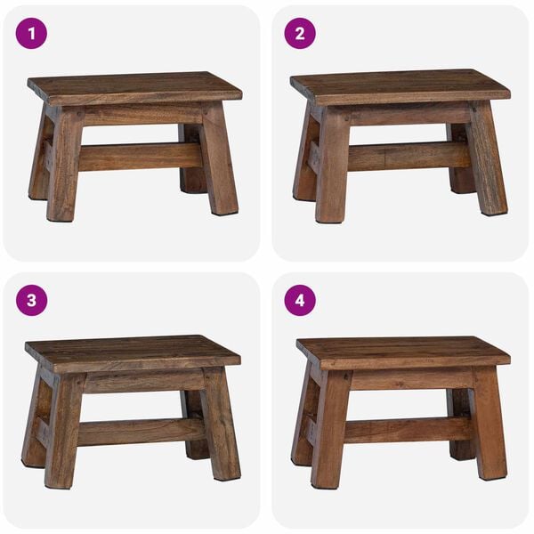 vidaXL Tabouret Naturel 30 x 20 x 20 cm Bois d'Acajou