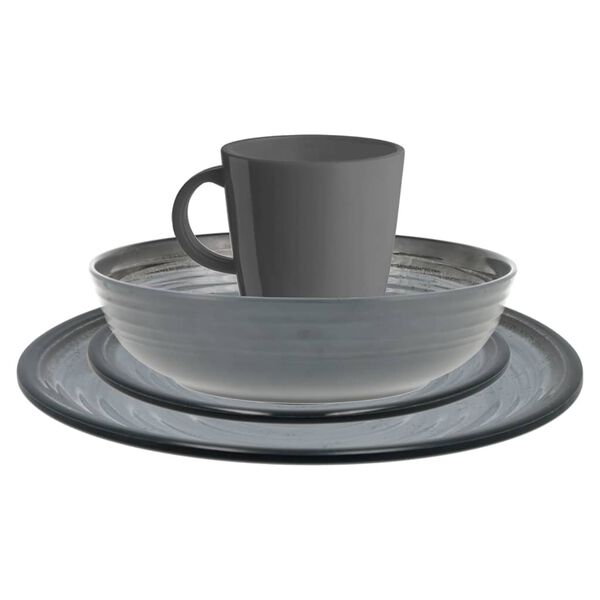 Travellife Ensemble de vaisselle de luxe 16 pcs J&aacute;vea Gris fonc&eacute;
