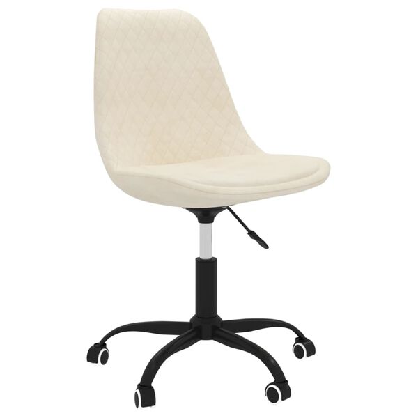 vidaXL Chaises pivotantes &agrave; manger lot de 2 Cr&egrave;me Tissu