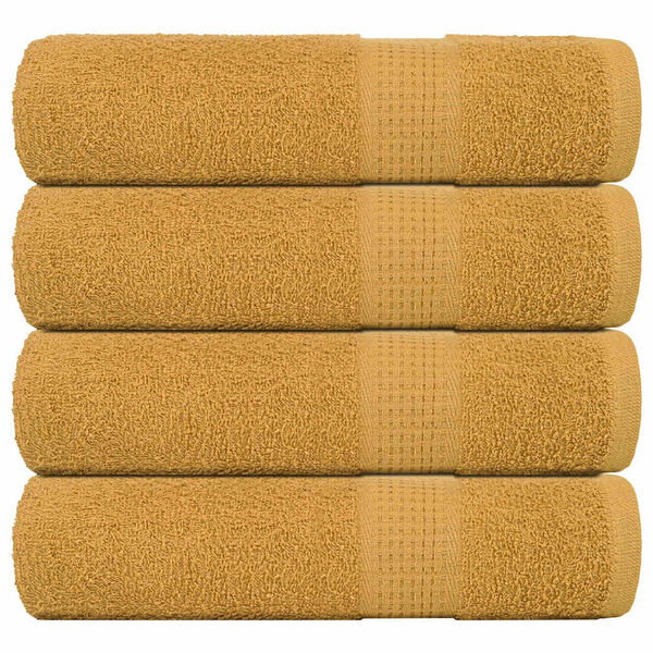 vidaXL Serviettes de bain FROGN 4 pcs doré 100x150 cm 360 g/m²