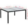 vidaXL Table de jardin noir 150x90x75 cm r&eacute;sine tress&eacute;e