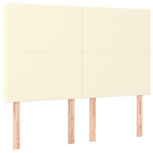vidaXL T&ecirc;te de lit Cr&egrave;me 144x5x118/128 cm Similicuir