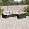 vidaXL Salon de jardin 10 pcs avec coussins noir r&eacute;sine tress&eacute;e