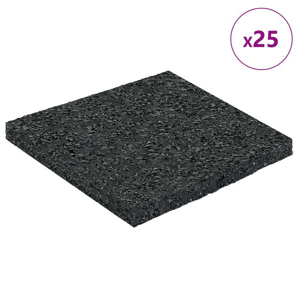 vidaXL Tapis de patio en granulat de caoutchouc Noir 9 x 9 x 0,6 cm