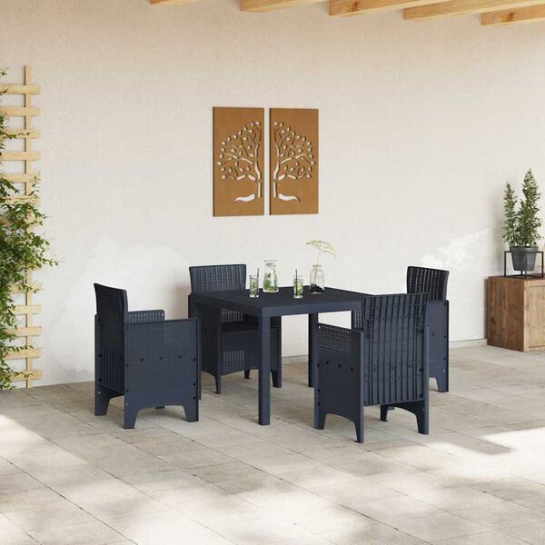 vidaXL Table de jardin pour repas Anthracite 100 x 100 x 73 cm