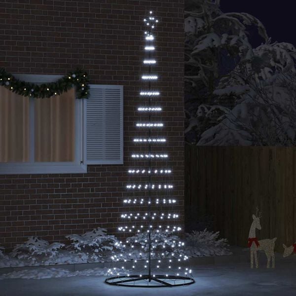 vidaXL Arbre de No&euml;l LED Blanc froid 100,5 x 100,5 x 302,5 cm M&eacute;tal