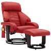 vidaXL Fauteuil de massage TV inclinable rouge similicuir