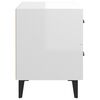vidaXL Tables de chevet 2 pcs Blanc brillant 40x35x47,5 cm