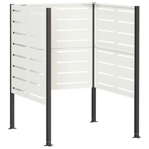 vidaXL &Eacute;cran pour poubelle 85 x 85 x 113 cm Acier Blanc